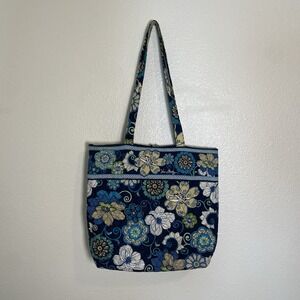 Vera Bradley Blue "Mod Floral "Print Quilted Tote Shoulder Bag *RARE*‎ Retired
